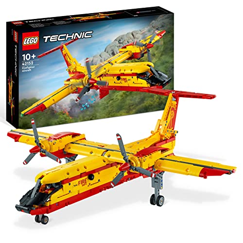 LEGO 42152 Technic противпожарен авион, пожарникарска играчка што може да се изгради, модел за деца на возраст од 10 и нагоре за Божиќ, едукативна игра, подарок