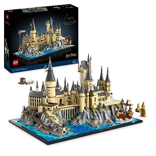 LEGO Harry Potter Castello e giardini di Hogwarts, 76419, kit modello costruibile per Natale, inclusi luoghi iconici: torre di astronomia, sala grande, camera dei segreti, regalo per adulti