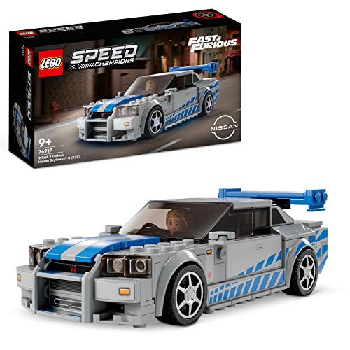 LEGO 76917 Speed ​​Champions Nissan Skyline GT-R (R34) 2 Fast 2 Furious komplet za izgradnju, model trkaćeg automobila, s minifigurom Briana O'Connera