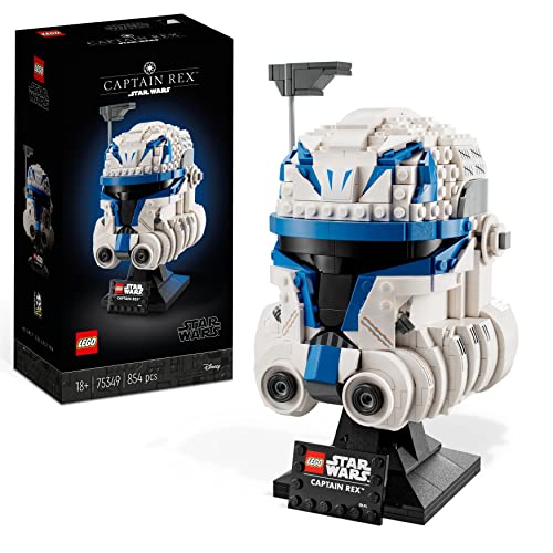 LEGO 75349 шлем на капетанот Рекс од Star Wars, комплет за модели што може да се изградат за возрасни, 501-ва колекција Legion, Декорација на војните на клоновите, подарок за мажи и жени, Божиќ
