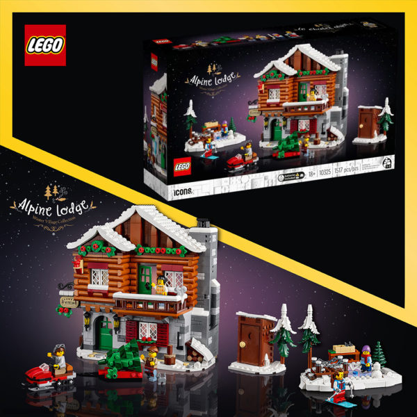 I LEGO Shop: LEGO ICONS Winter Village 10325 Alpine Lodge-sættet er tilgængeligt som en Insiders preview