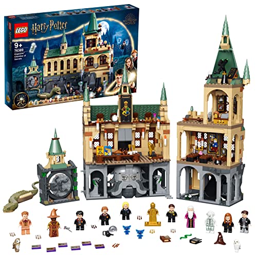 LEGO 76389 Harry Potter Hogwarts Chamber of Secrets, grajska igrača z veliko dvorano in mini figuro ob 20. obletnici, ideja za darilo