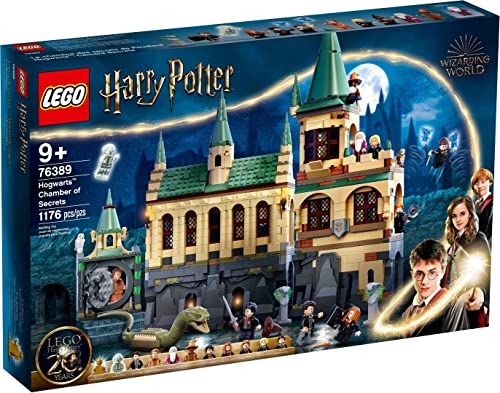 LEGO 76389 Стаята на тайните на Хари Потър Хогуортс, Играчка замък с голяма зала и минифигурка за 20-тата годишнина, Идея за подарък
