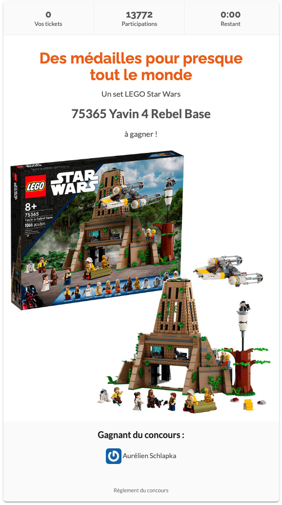 75365 lego starwars yavin4 rebel base concours hothbricks