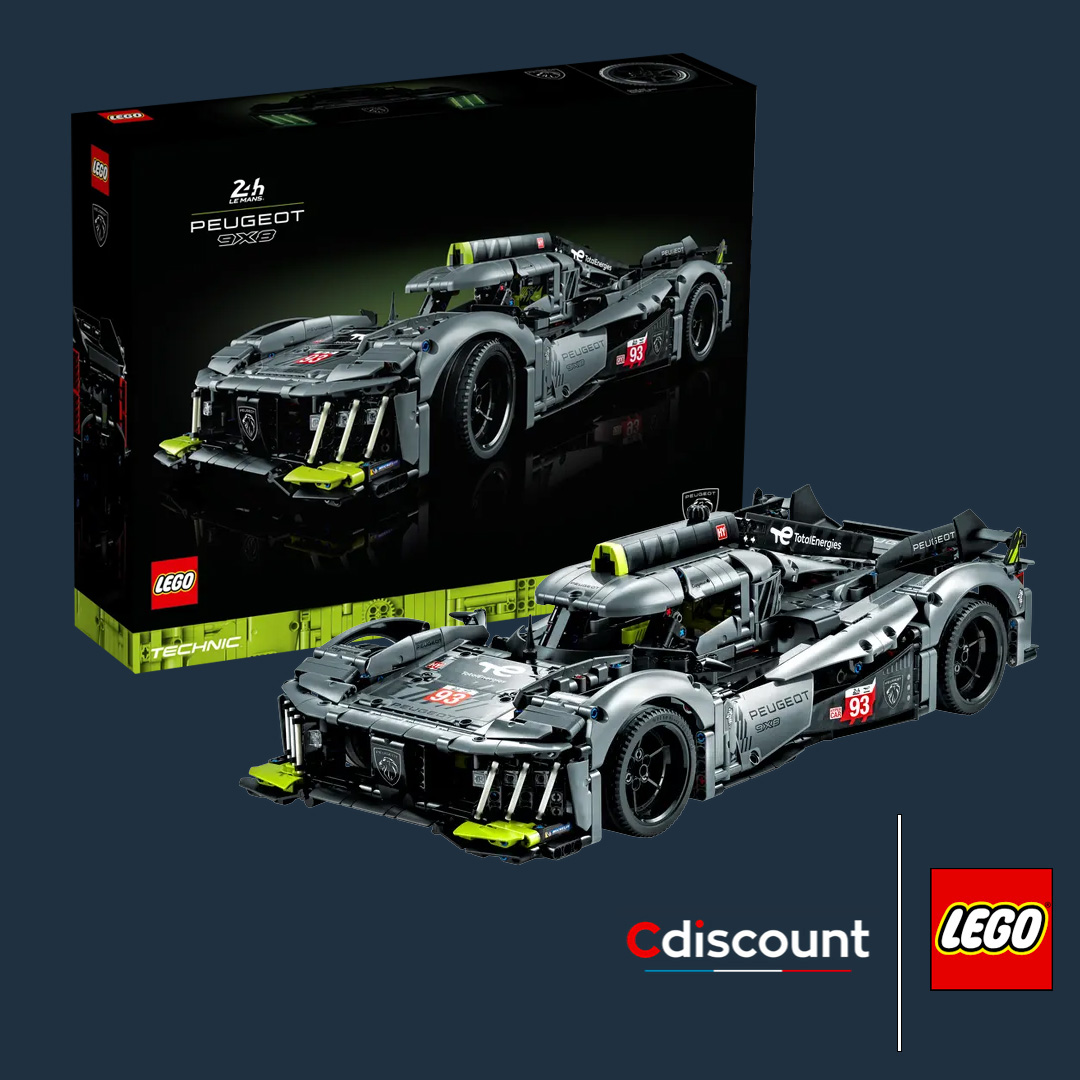 ▻ Chez Cdiscount : offre flash sur le set LEGO Technic 42156 Peugeot 9X8  24H Le Mans Hybrid Hypercar - HOTH BRICKS