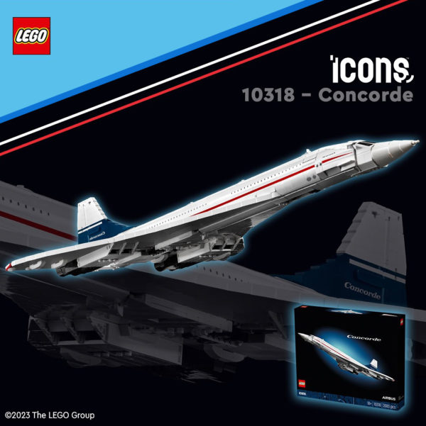 Icone LEGO 10318 lancio del Concorde 2023 2