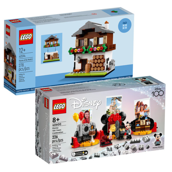 Přichází do LEGO Shop: sady 40600 Disney 100 Years Celebration a 40594 Houses of the World 3 jsou opět dostupné