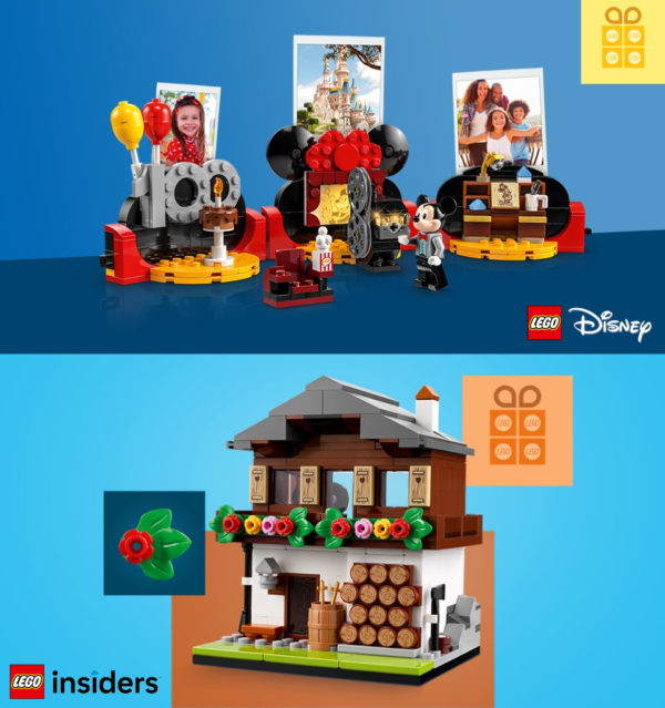 Di LEGO Shop: set 40600 Perayaan 100 Tahun Disney dan 40594 Rumah Dunia 3 sekali lagi ditawarkan