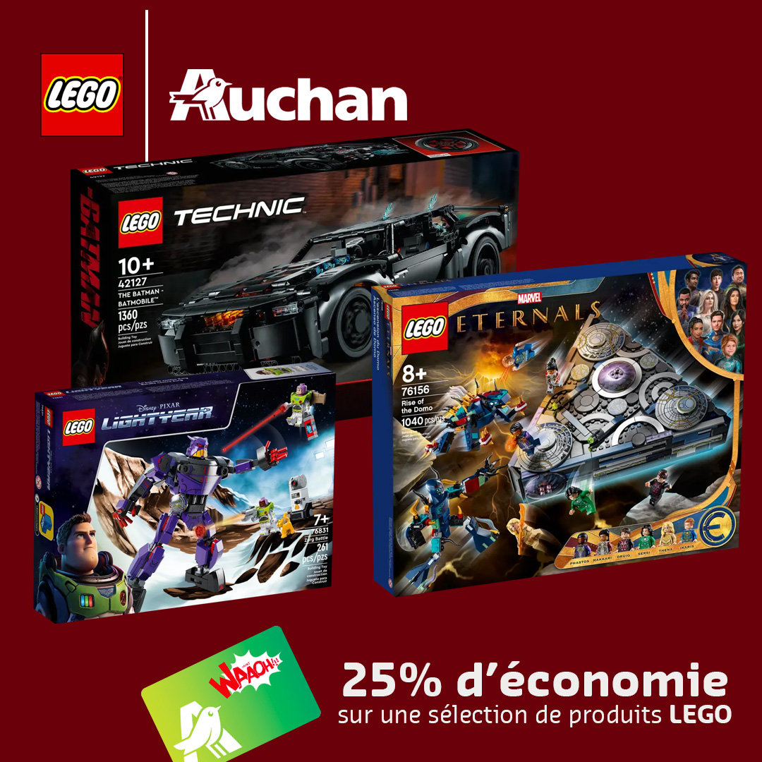 Promo LEGO Auchan : 25% d'économies sur une sélection de sets
