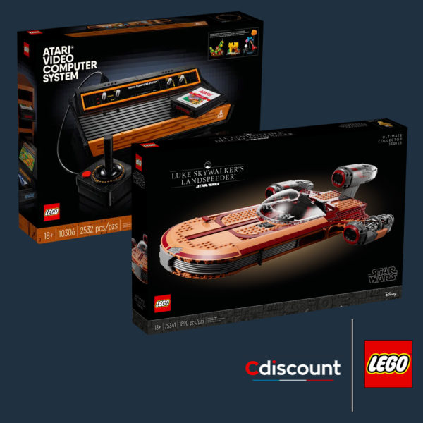 Yn Cdiscount: Gostyngiadau ar setiau LEGO 10306 ATARI 2600 a 75341 Luke Skywalker's Landspeeder