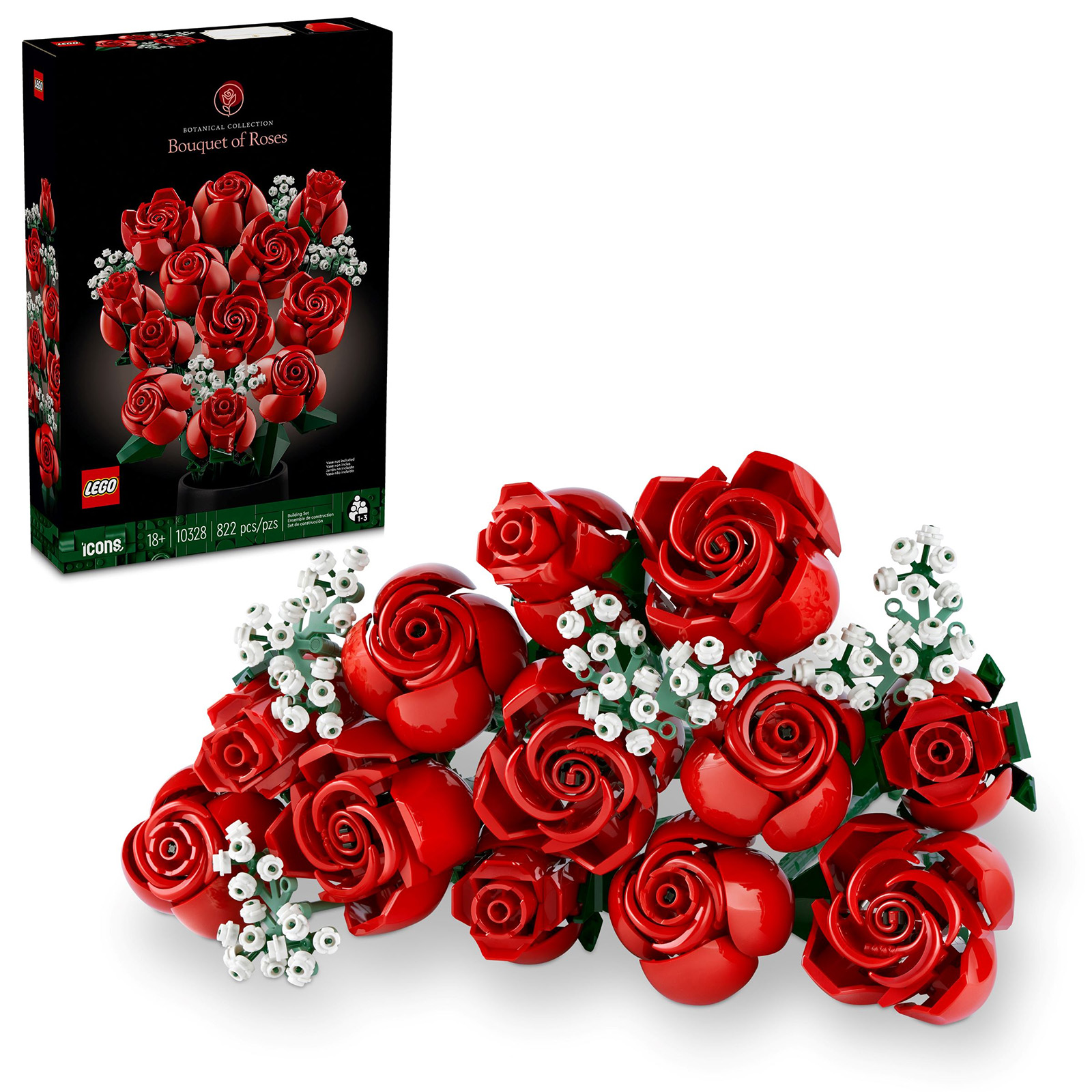 Por eso las rosas del ramo de flores LEGO 10280 no son rojas