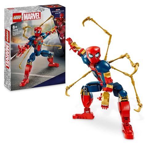 LEGO Marvel Figurine d'Iron Spider-Man à Construire Jeu de Rôle pour Garçons et Filles de 8 Ans et Plus, Idée Cadeau pour Enfant Fan de Spiderman et Avengers 76298