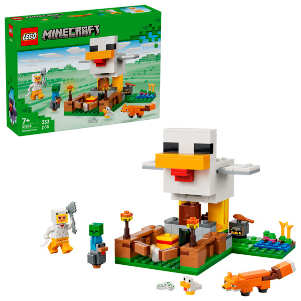 LEGO Minecraft ferme de poulet – Jeu de construction pour enfants, bloc de construction créatif, kit éducatif, jouet d’assemblage, idées de cadeaux, âge 7+.