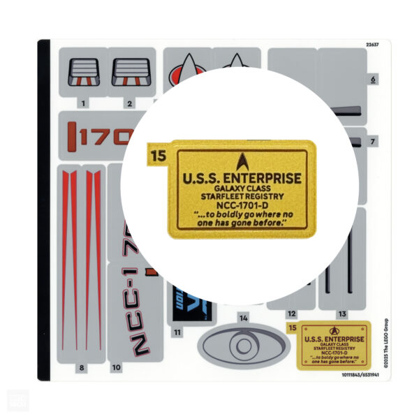 LEGO ICONS 10356 Star Trek: U.S.S. Enterprise NCC-1701-D : LEGO a (mal) corrigé le sticker