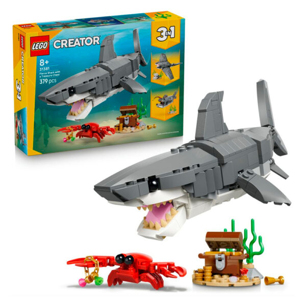 31381 lego creator fierce shark with a treasure chest