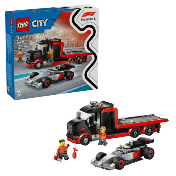 60493 lego city f1 display truck with audi f1 race car