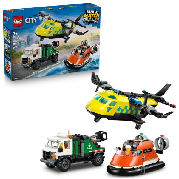 60505 lego city airplane service truck hovercraft remix