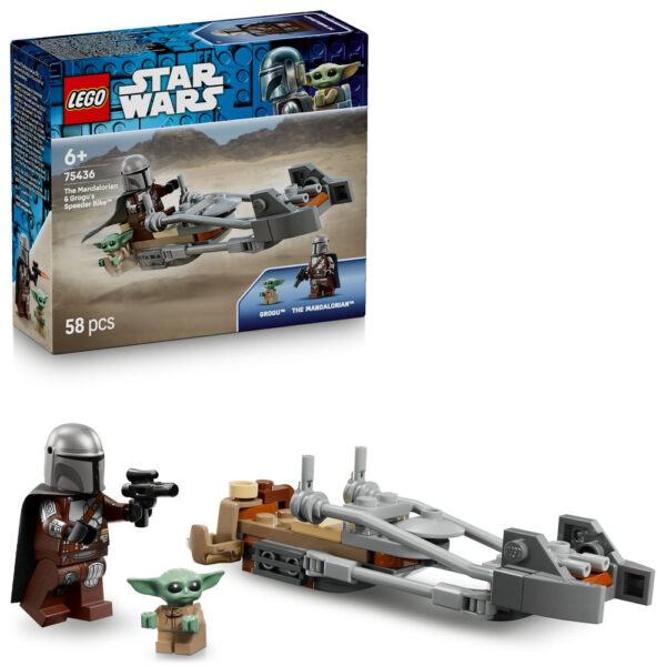 75436 lego starwars the mandalorian grogu speeder bike 1