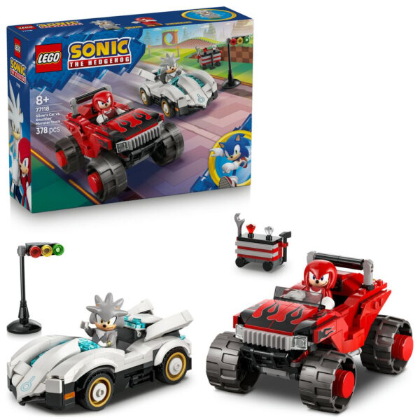 77118 lego sonic hedgehog silver car vs knuckles monster truck